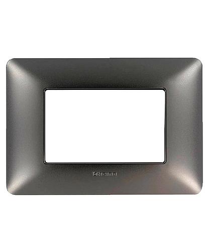 PLACA 3 MODULOS ACERO MATIX BTICINO AM4803MIR (DESC)