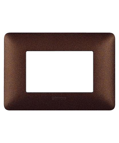 PLACA 3 MODULOS MARRON MATIX BTICINO AM4803TGG (DESC)