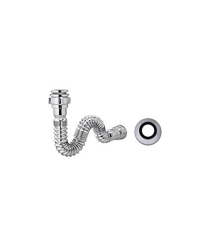 SIFON PVC FLEX. PARA LAVABO 1 1/4 PULG CROMO CON DESAGUE