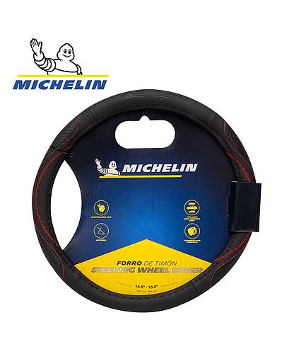 FORRO PARA TIMON AUTO MICHELIN NEGRO/ROJO ML-1002-NR