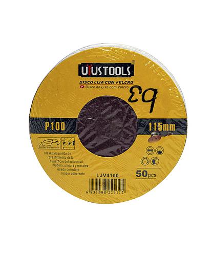 LIJA PARA PULIR CON VELCRO 4 1/2 PULG 100 LJV4100 (KIT 50 PCS)