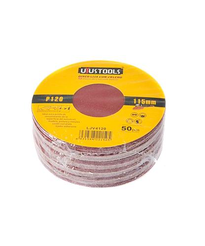 LIJA PARA PULIR CON VELCRO 4 1/2 PULG 120 LJV4120 (KIT 50 PCS)
