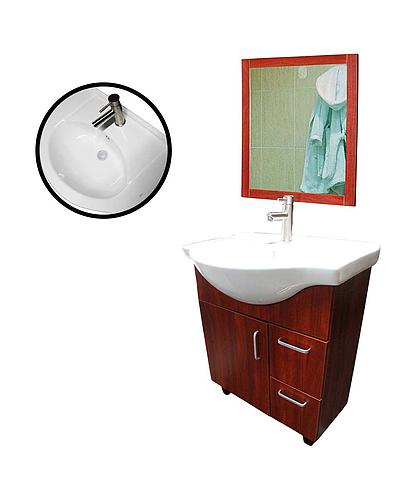 TOCADOR BAÑO YKL-V05 DARK RED LLAVE/TUBO ABASTO/SIFON/DESAGUE/ESPEJO (29.53X27.56X19.69) (NC)