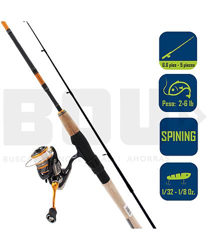 CAÑA PESCA CON CARRETE SPINNING DAIWA REVROS LT 20/6PIE 6PULG REVLT20-4BI/G665UL-6C