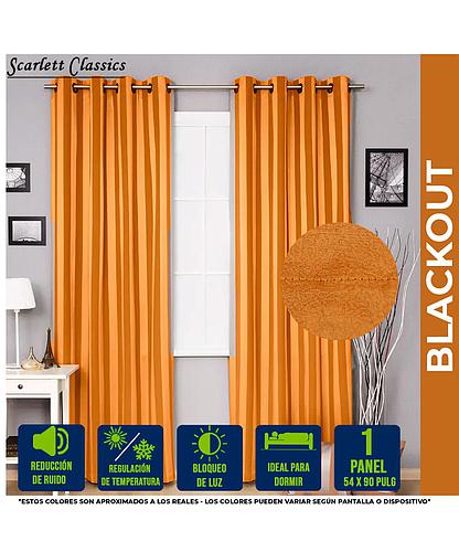 CORTINA PARA SALA BLACKOUT AGNES 54 X 90 MOSTAZA SCR-3268