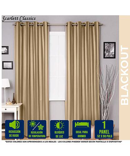 CORTINA PARA SALA BLACKOUT AMANDA 52 X 90 PULG IVORY SCR-8023
