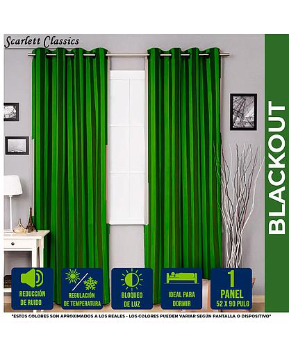 CORTINA PARA SALA BLACKOUT AMANDA 52 X 90 PULG VERDE ESMERALDA SCR-8066