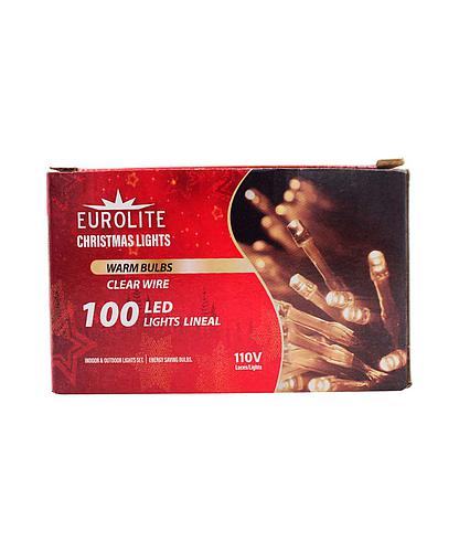 GUIA NAVIDEÑA 100 LED AMARILLA CBL TRASNP LD-114TA