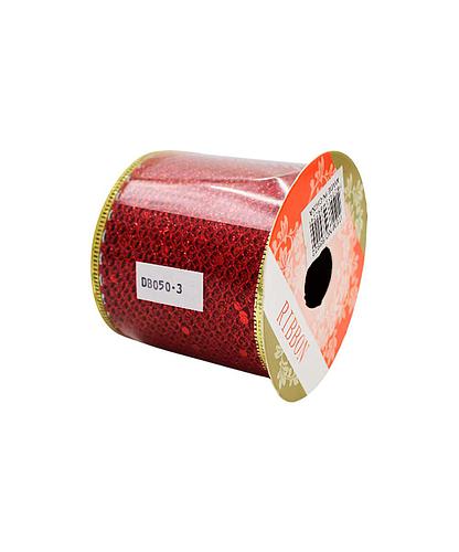 CINTA DECORATIVA NAVIDEÑA 8X7CM MALLA CON LENTEJUELA 98922