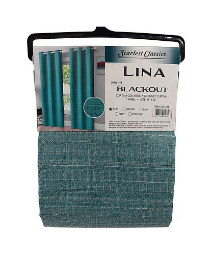 CORTINA PARA SALA BLACKOUT LINA 54 X 90 TEAL SCR-3281