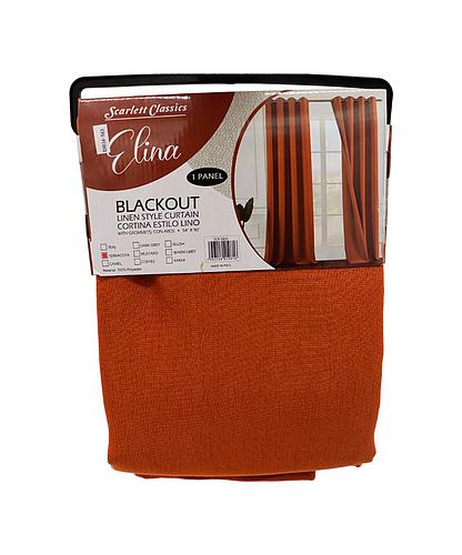 CORTINA PARA SALA BLACKOUT ELINA 54 X 90 TERRACOTA SCR-3825