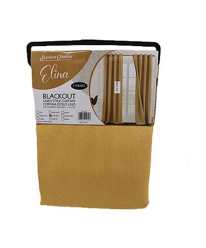 CORTINA PARA SALA BLACKOUT ELINA 54 X 90 MOSTAZA SCR-3826