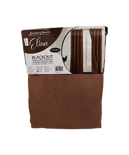 CORTINA PARA SALA BLACKOUT ELINA 54 X 90 COFFEE SCR-3829