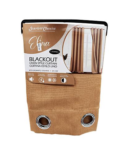 CORTINA PARA SALA BLACKOUT ELINA 54 X 90 KAKHI SCR-3830