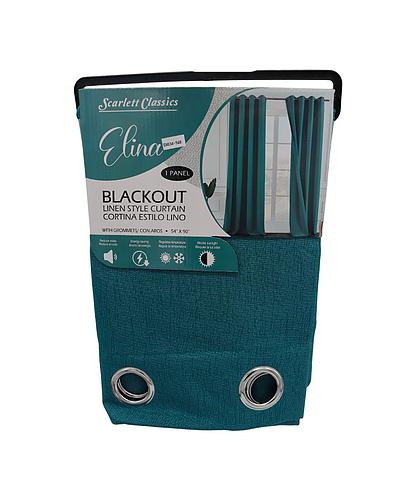CORTINA PARA SALA BLACKOUT ELINA 54 X 90 TEAL SCR-3822