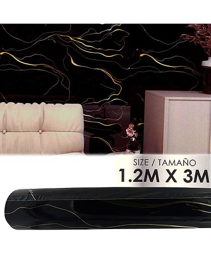 PANEL VINILICO CON ADHESIVO NEGRO B/AMARILLA 1.20X3M TLS-005