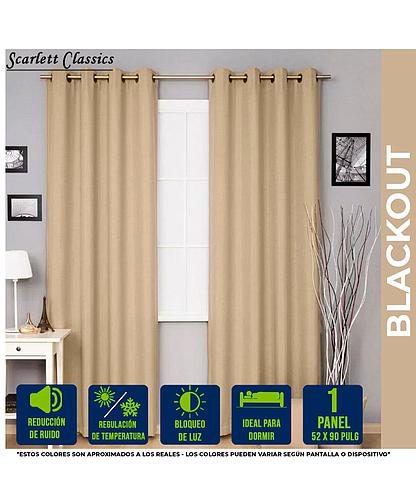 CORTINA PARA SALA BLACKOUT AMANDA 55 X 90 BEIGE NV-882