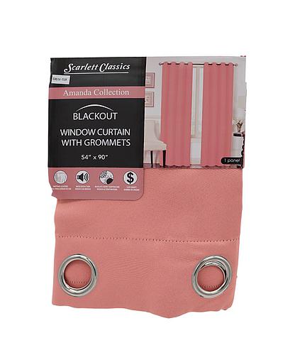 CORTINA PARA SALA BLACKOUT AMANDA 54 X 90 PULG CORAL NV-1218