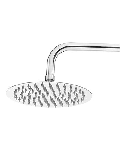 REGADERA REDONDA 8 PULG CON NIPLE ACERO INOX SATINADO GRIVEN GV-SHS8-RARM
