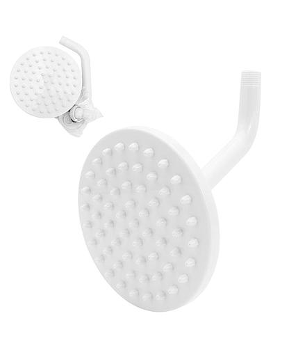 REGADERA PLASTICA CON NIPLE 6 PULG REDONDA BLANCA GVB-G1215W