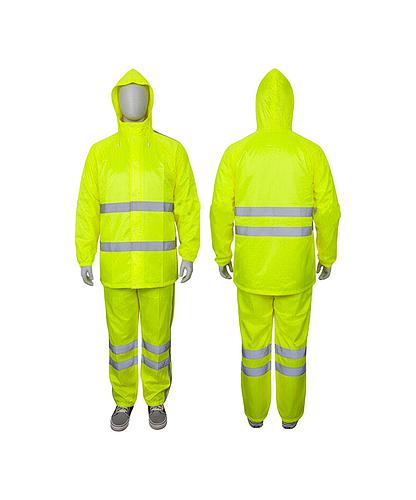 CAPA DE HULE 2 PZ. VERDE FLUORESCENTE CON BANDA REFLECT (4) A162-CY2015 XXXL