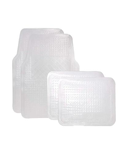 ALFOMBRA PARA AUTO PLASTICA TRANSPARENTE 4 PZS LF-1496