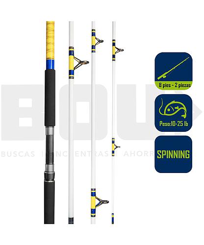 CAÑA PESCA SURF SPINNING SEA STRIKER SURF 8 PIES 2PZAS SS800