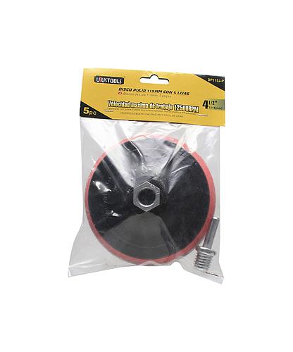 DISCO BASE PARA LIJA BELCRO 4 1/2 PULG 5 LIJAS DP115J-P