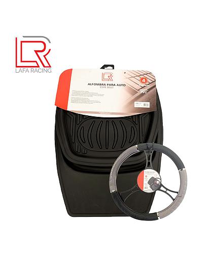 ALFOMBRA CAUCHO NEGRO 4PCS + FORRO PARA TIMON LF-16034-KIT