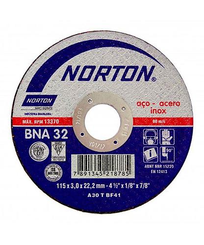 DISCO PARA METAL NORTON T41 3.0MM X 4 1/2 BNA32