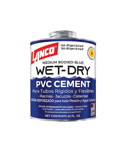 PEGAMENTO PVC Y CPVC TODA PRESION WET DRY 1/4 - 32 OZ. LANCO