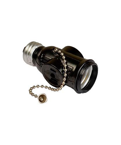 PORTALAMPARA CON CADENA Y TOMAS 718-BK