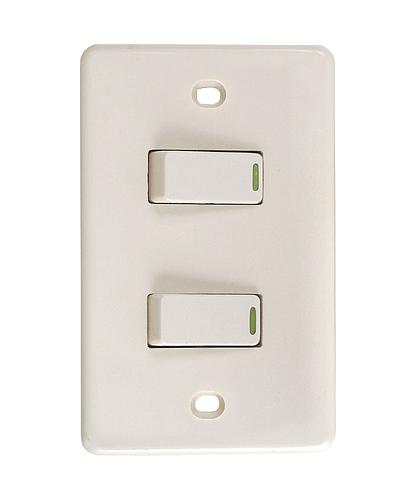 INTERRUPTOR DOBLE CON PLACA 2260 MARFIL