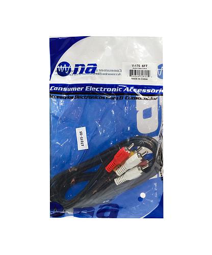 CABLE RCA AUDIO Y VIDEO 6 PIES V-175