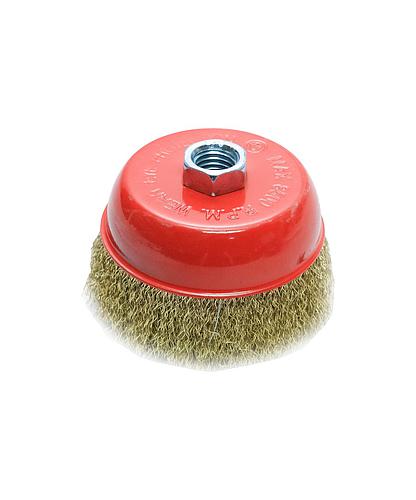 CEPILLO DE COPA PARA PULIDORA LATON ONDULADO 4 PULG X 5/8 (DESC)