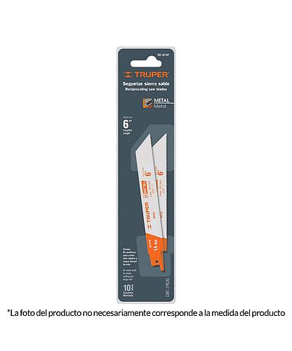 SEGUETAS PARA SIERRA RECIPROCA METAL 24DPP 6PULG TRUPER 10797 (PAR)
