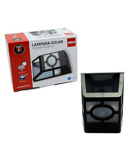 LAMPARA LED SOLAR RCA 0.14W PARED CON SENSOR MOV RLSOLD14W (NC)