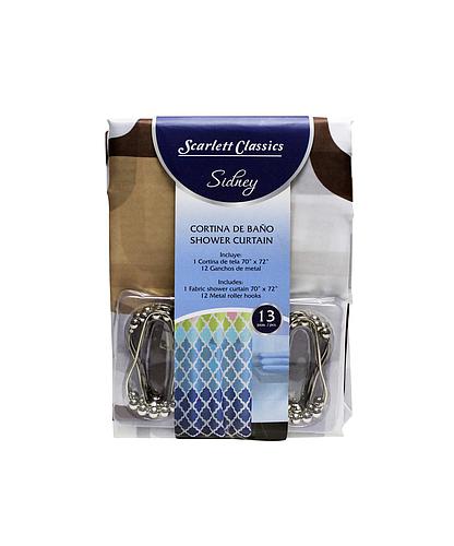 CORTINA PARA BAÑO CON GANCHOS SYDNEY SCR-1783