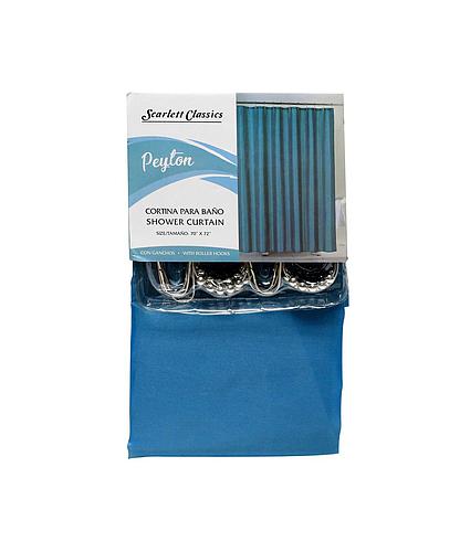 CORTINA PARA BAÑO CON GANCHOS TURQUOISE PEY SCR-1787-TURQ