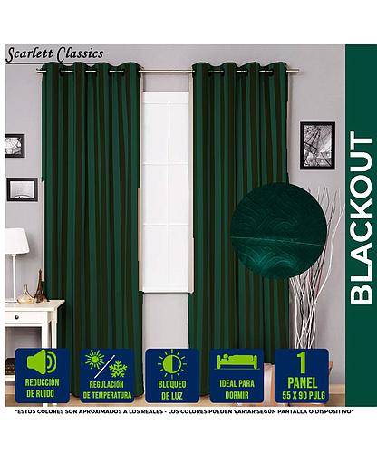 CORTINA PARA  SALA 55X90PULG BLACKOUT EVERGREEN SCR-1690-EVER