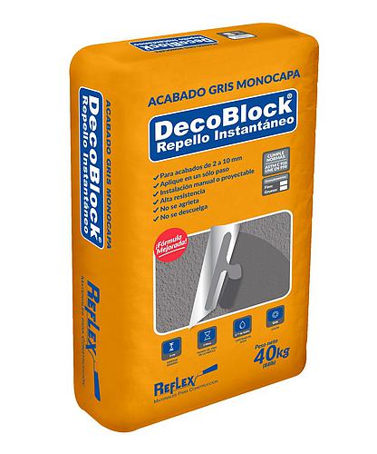 DECOBLOCK GRIS GRANO FINO INTERIOR 40KG. REFLEX