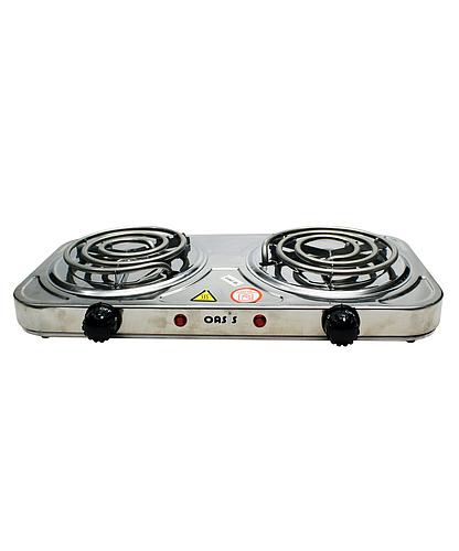 COCINA ELECTRICA 2 HORNILLA ACERO INOX OA-9004 (DESC)