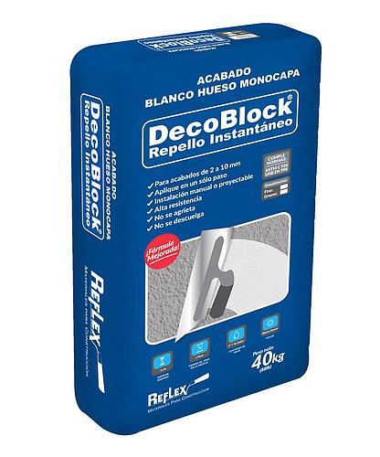 DECOBLOCK BLANCO GRANO FINO INTERIOR 40KG. REFLEX
