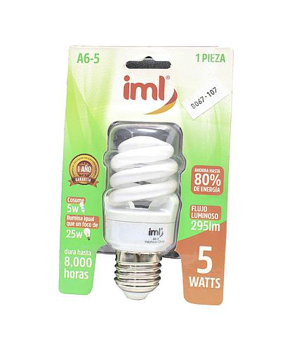 BOMBILLO AHORR. 5W MINI ESPIRAL. IML A6-5 (NC)