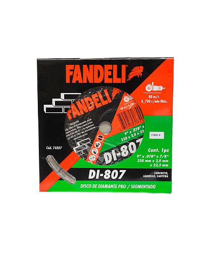 DISCO DIAMANTE FANDELI 9 PULG SEGMENTADO (SECO) 74007/72960