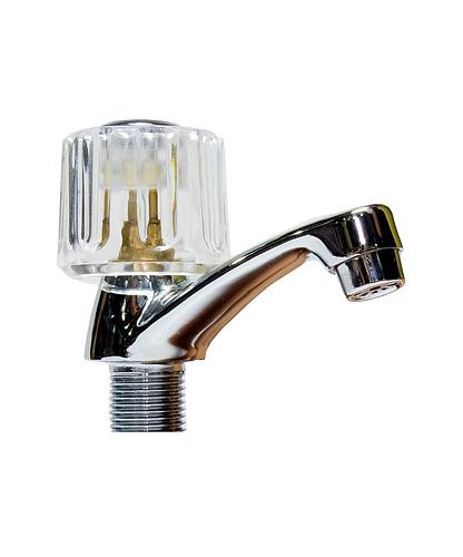 LLAVE PARA LAVABO SENCILLA METAL ACRILICO 28-003