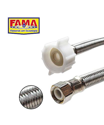 TUBO ABASTO FAMA POLIACERO PARA LAVABO 1/2 X 3/8 X 22 PULG 3910