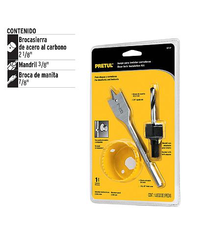 JUEGO DE BROCAS PARA INSTALAR CERRADURA 3 PZAS. TRUPER/PRETUL 23549