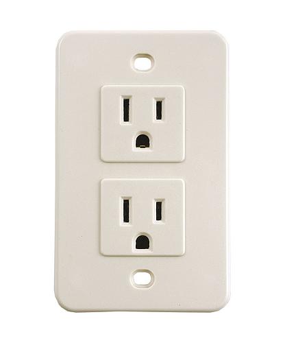 TOMA CTE. HEMBRA DOBLE CON PLACA 2263/2264 MARFIL