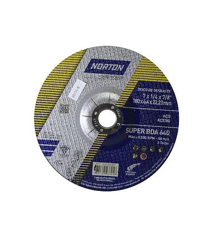 DISCO PARA METAL NORTON DESBASTE CONICO T27 6.4MM X 7 BDA640